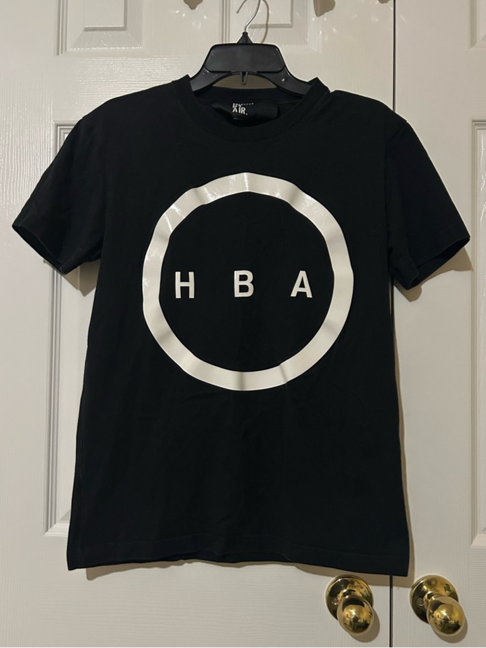 Hood by Air Black Crewneck Tee with White Label